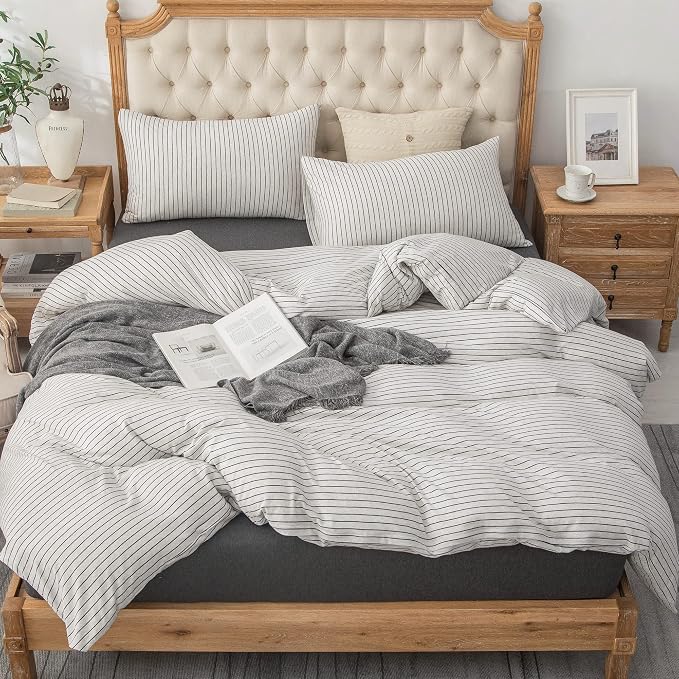 PURE ERA Jersey Knit Duvet Cover Set 100% T-Shirt Heather Cotton Super Soft - Image 7