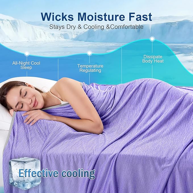 KMUSET Cooling Blanket Queen Size, Double Sided Summer Cooling Blankets - Image 4