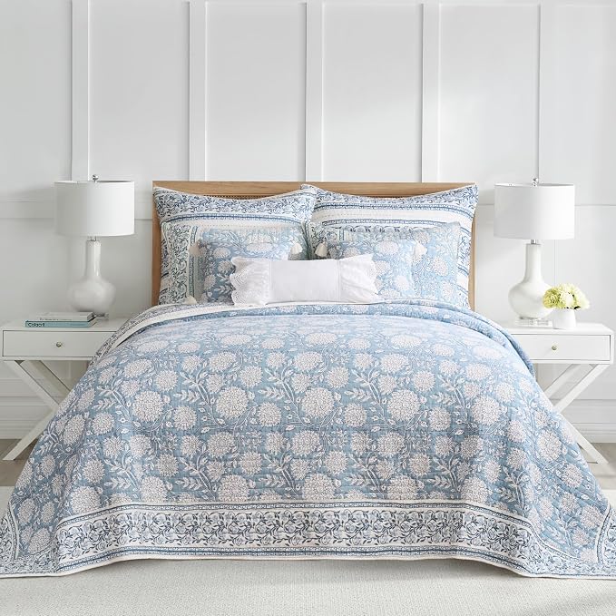Levtex Home – Adare Blue Bedspread Set – Queen Bedspread and 2 Standard Shams – - Image 2