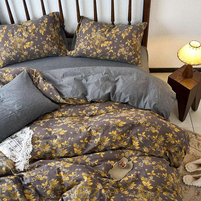 mixinni Vintage Floral Duvet Cover King Set - Image 3