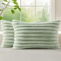 decorUhome Summer Cozy Faux Fur Throw Pillow Covers 12x20 Set of 2 Decorative by decorUhome