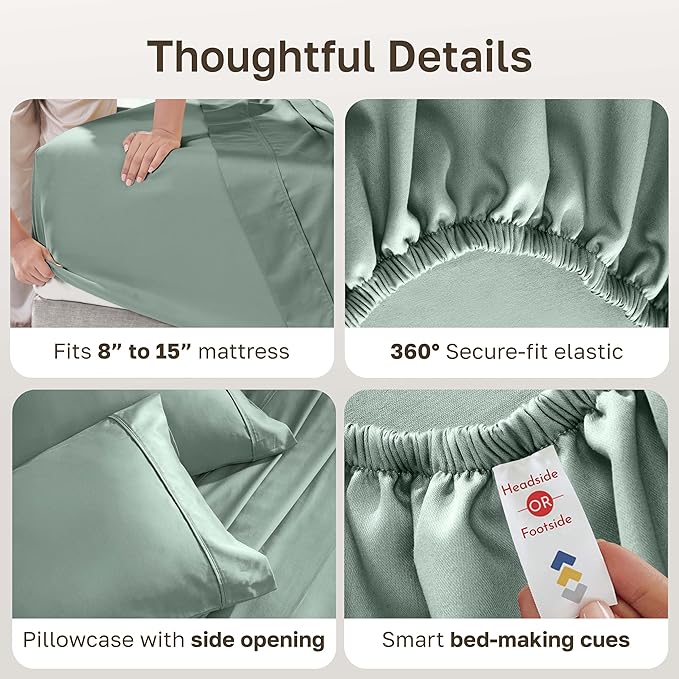 California Design Den Soft 100% Cotton Bed Sheets Twin XL Set, 400 Thread Count - Image 6