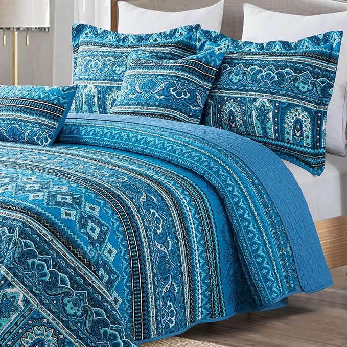 BEDIFANY Cotton Quilt King Size Sets, Lightweight King Bedspread Soft Quilted - Image 3