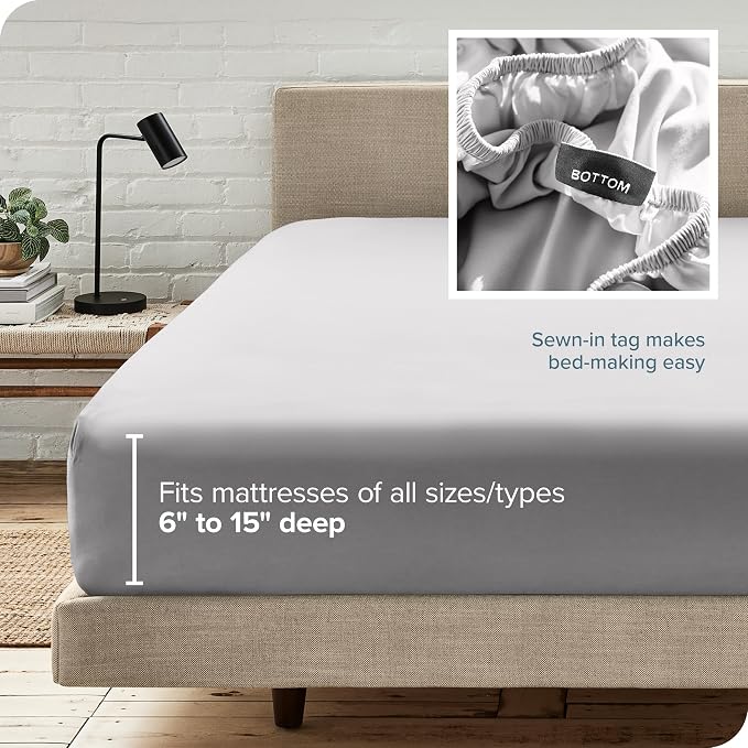 Bare Home Fitted Bottom Sheet Full XL Size - Image 6