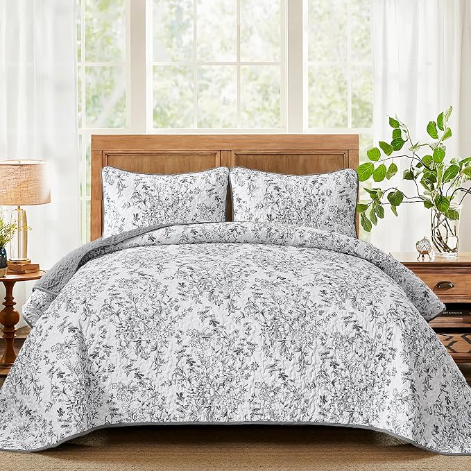 WONGS BEDDING Quilt King Size, Botanical Quilt by WONGSBEDDING