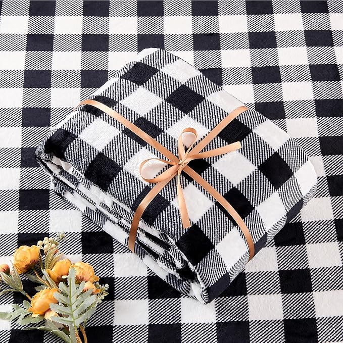 BEDELITE Fleece Sheets Queen Size Bed Set, Luxury Red and Black Plaid Winter - Image 6