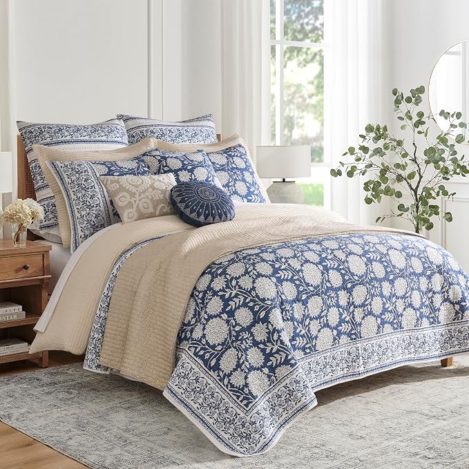 Levtex Home Adare Denim Reversible King/Cal King Quilt Set - Image 4