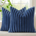decorUhome Cozy Faux Fur Throw Pillow Covers 16x16 Set of 2 Decorative Soft by decorUhome