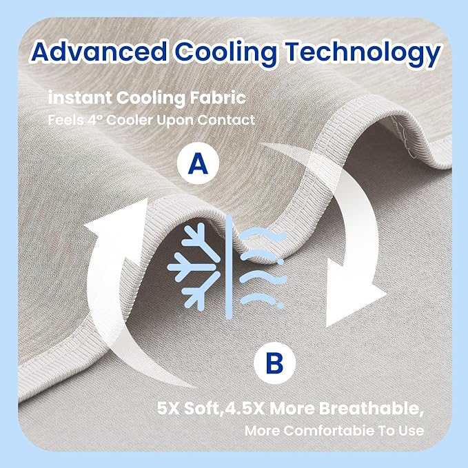 Topcee Cooling Blanket for Night Sweats Absorbs Heat to Keep Adults Cool on - Image 5