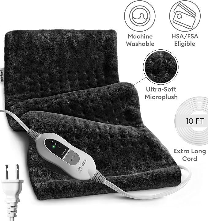 GENIANI Electric Heating Pad for Back Pain & Cramps Relief, Electric Throw - Image 5