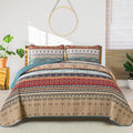 WONGS BEDDING Boho Quilt Set Twin Size, Lightweight Microfiber Bed Decor by WONGSBEDDING