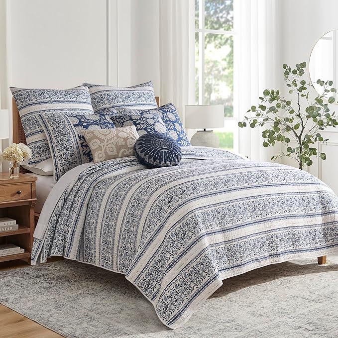 Levtex Home Adare Denim Reversible King/Cal King Quilt Set - Image 3