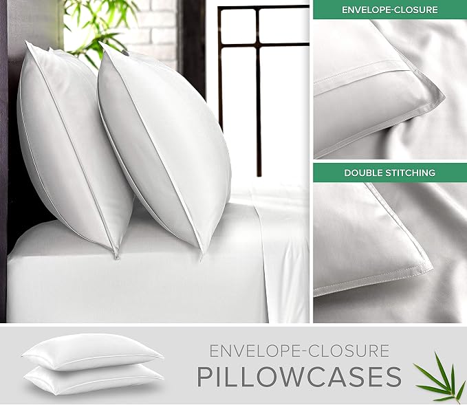 Pure Bamboo Twin Sheets, Genuine 100% Organic Viscose Derived from Bamboo Bed - Image 3