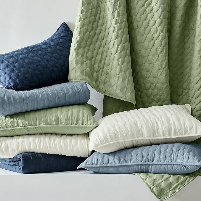 WDCOZY Light Blue Quilts Queen Size Bedding Set - Image 6