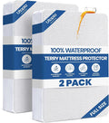 Full Size Mattress Protector Waterproof 2 Pack, Premium 200 GSM Terry Mattress by UTOPIABEDDING