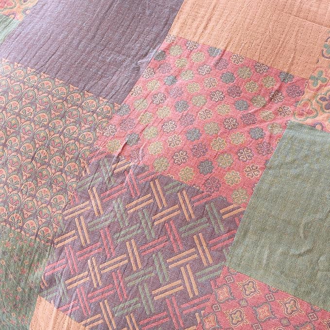mixinni 100% Cotton Double Layer Yarn Duvet Cover Set, Vintage Patchwork Floral - Image 8
