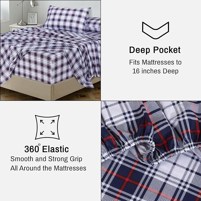 RUVANTI 100% Cotton Sheets – Twin XL Size Percale Bedding, Cooling & Breathable - Image 6