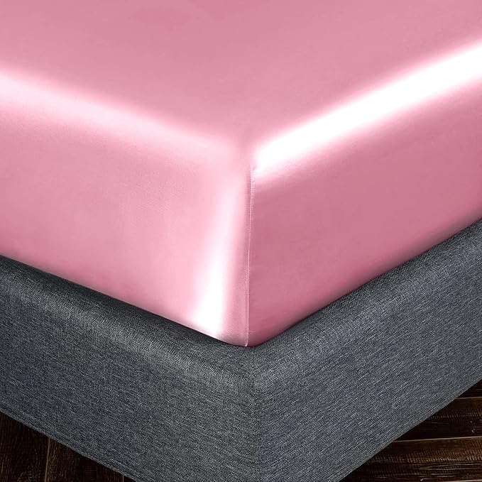 Homiest Pink Satin Fitted Sheet - Image 3