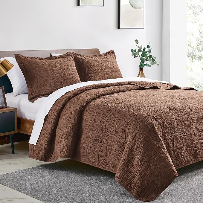 Love's cabin Quilts for Queen Bed Brown Bedspreads Bedding Set - Image 6