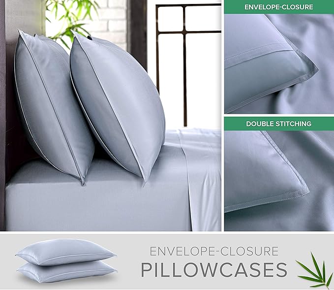 King Pillowcases by Pure Bamboo, Genuine 100% Organic Viscose Derived from - Image 2