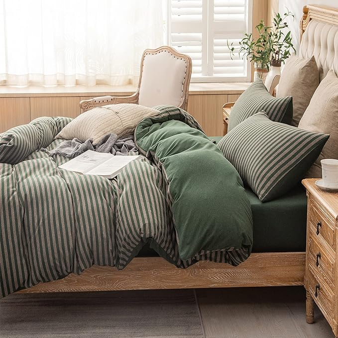 PURE ERA Jersey Knit Duvet Cover Set 100% T-Shirt Heather Cotton Super Soft - Image 2