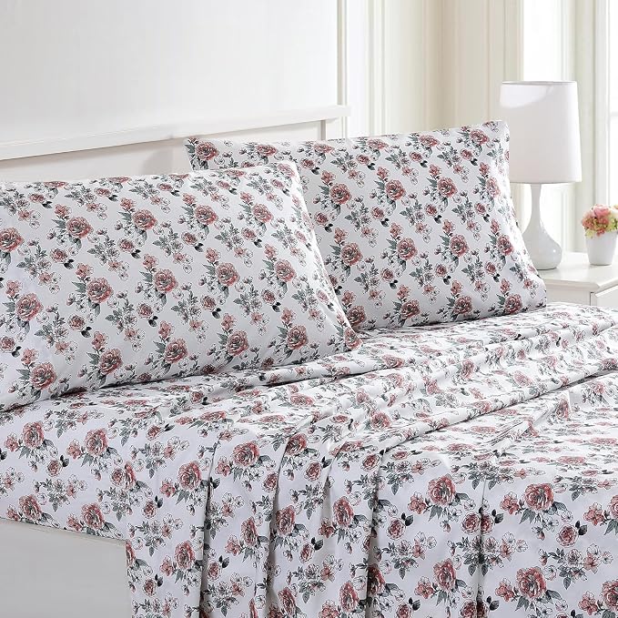 Modern Threads Printed 4-Piece Extra Soft Bedding Sheets & Pillowcase Set - Image 2