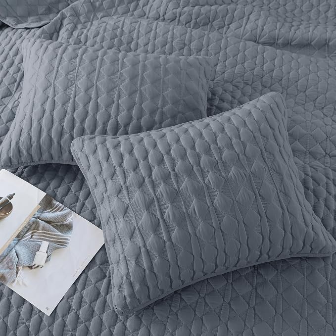WDCOZY Blue Twin Quilt Size Bedding Sets - Image 6
