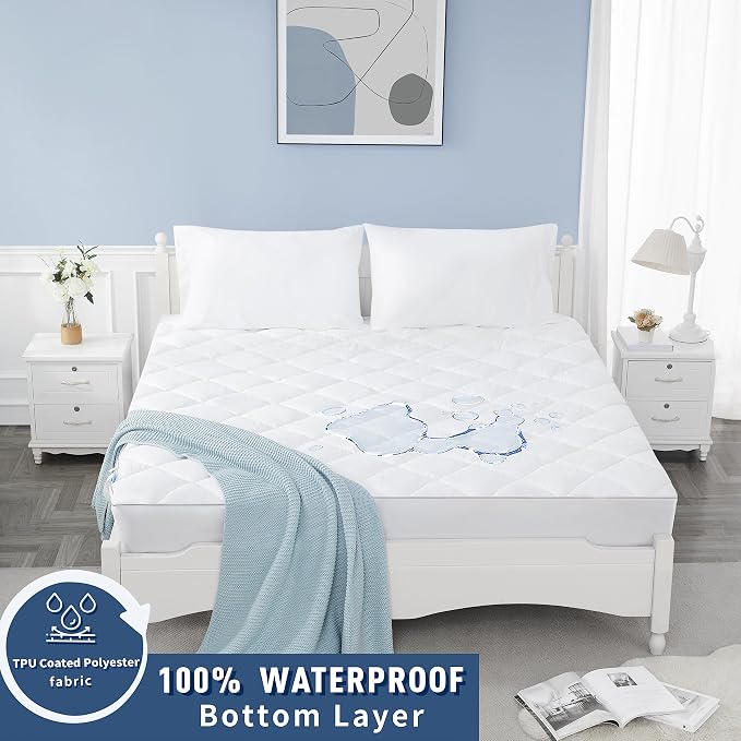 Sunflower Quilted King Mattress Protector, Mattress Pad King, Cotton Mattress - Image 4