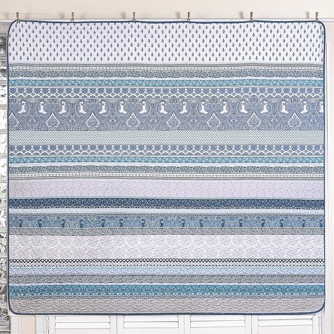 WONGS BEDDING Boho Quilt Set Queen Size, Lightweight Bedspread Coverlet Bedding - Image 6