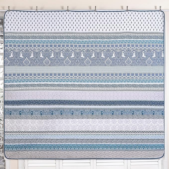 WONGS BEDDING Boho Quilt Set Twin Size, Lightweight Bedspread Coverlet Bedding - Image 6