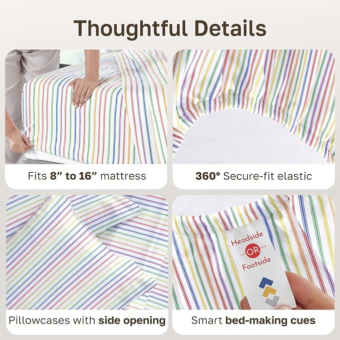 California Design Den Soft King Size 100% Cotton Sheet Sets, 400 TC Good - Image 5