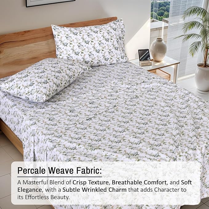RUVANTI 100% Cotton Sheets – Twin XL Size Percale Bedding, Cooling & Breathable - Image 3