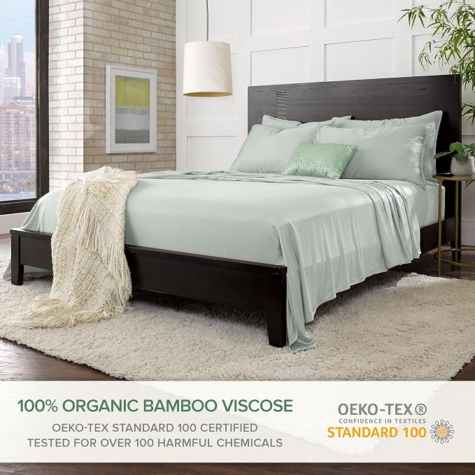 Pure Bamboo Twin XL Sheets, Genuine 100% Organic Viscose Derived from Bamboo - Image 2