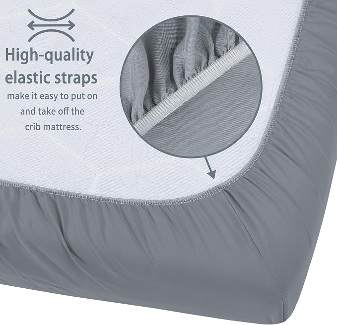 GUNTAIL Baby Crib Sheets for Boys Girls, 2 Pack Fitted Crib Sheet for Standard - Image 6
