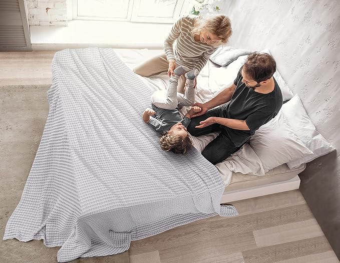 Utopia Bedding 100% Cotton Waffle Weave Blanket Queen Size - Image 7