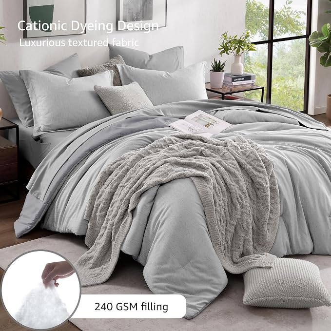 Monbix King Size Comforter Set, King Size Comforter Set 7 Pieces, Cationic - Image 3