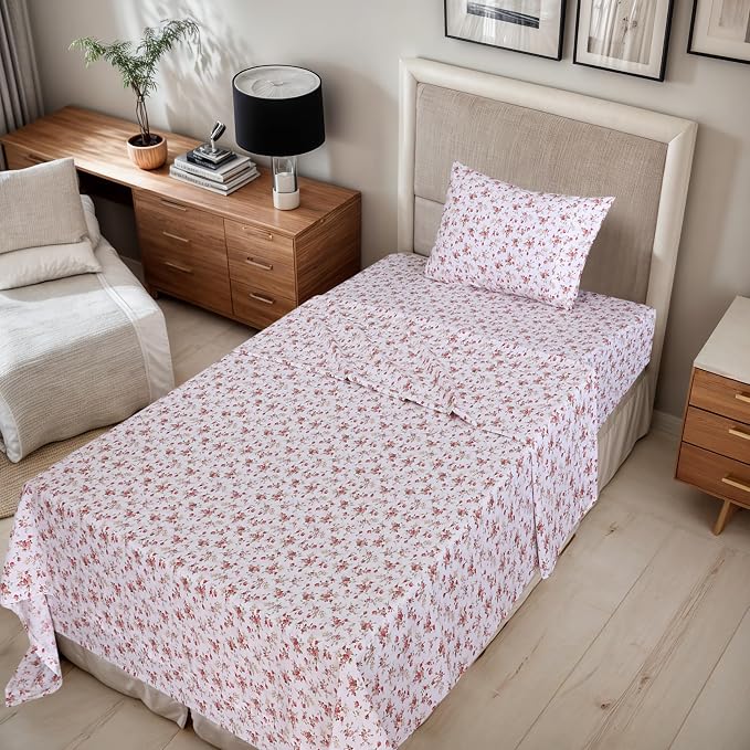 RUVANTI 100% Cotton Sheets – Twin Size Percale Bedding, Cooling & Breathable - Image 2