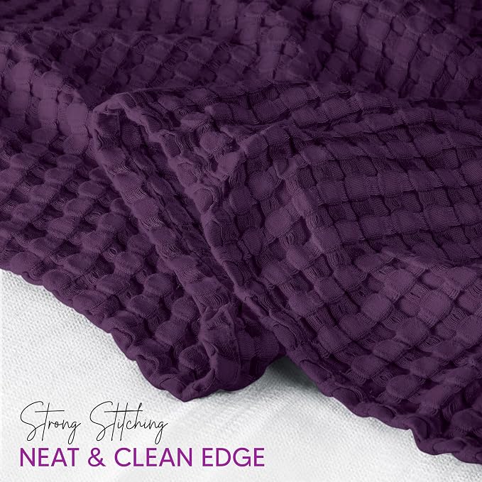 Utopia Bedding 100% Cotton Waffle Weave Blanket Queen Size - Image 6