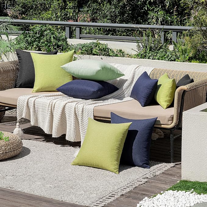 MIULEE Pack of 2 Decorative Outdoor Solid Waterproof Throw Pillow Covers Spring - Image 6
