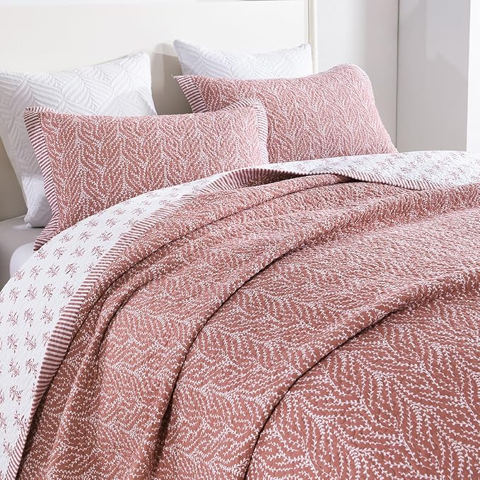 SahSahCasa Quilt Set Queen Size, 100% Cotton Quilt Bedding Set Bedspread by SahSahCasa