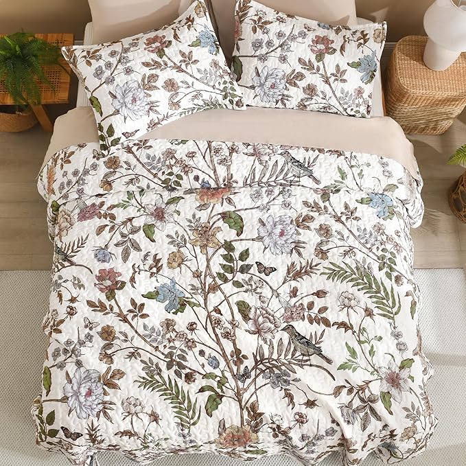 Litanika Floral White Quilt King Size - Image 4