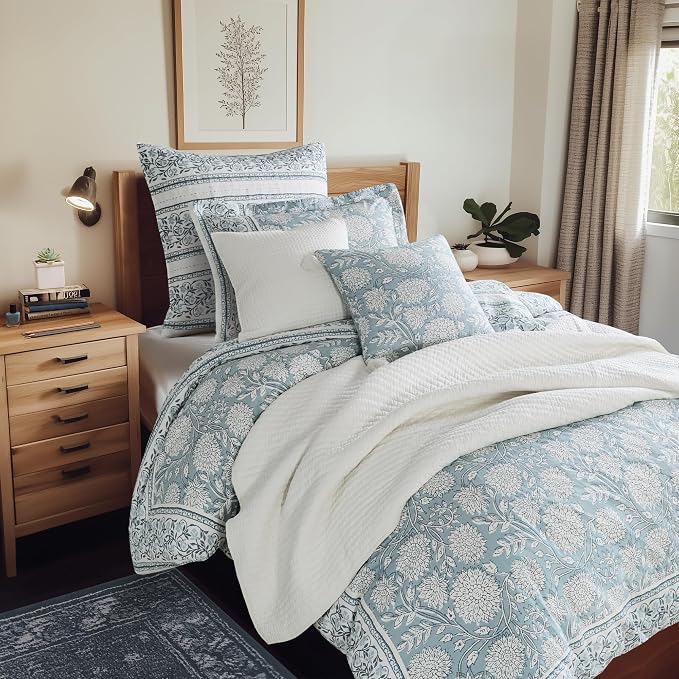 Levtex Home Adare Blue Reversible Queen Duvet Cover Set - Image 3