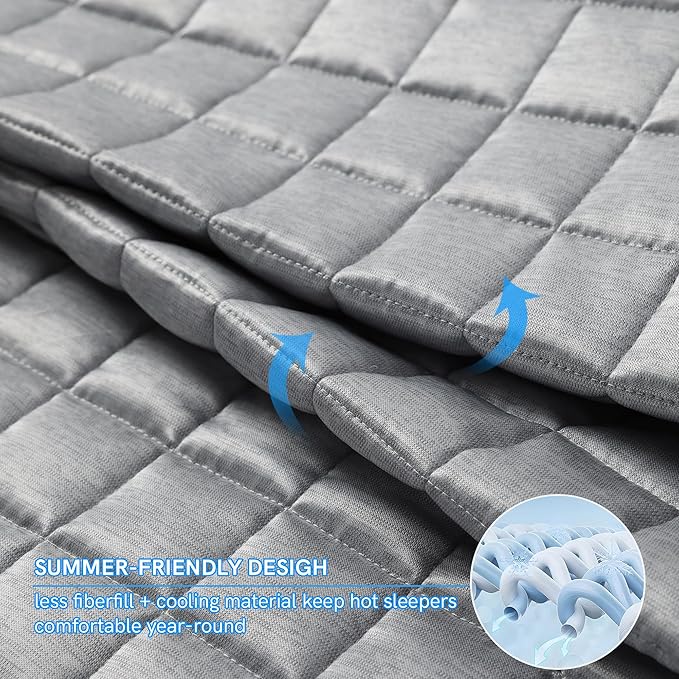 YnM Cooling Weighted Blanket for Adults, 50lbs Heavy Bed Throw Comforter - Image 3