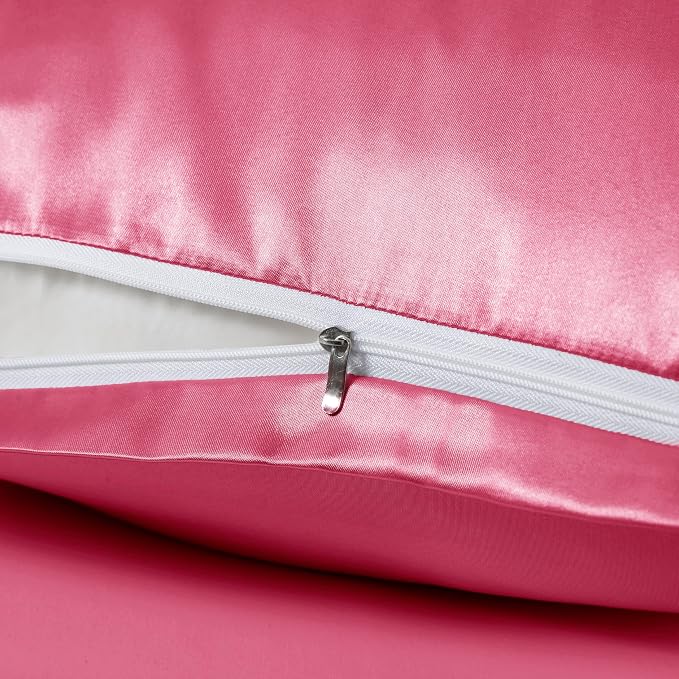 Peach Red Satin Pillowcases - Image 5