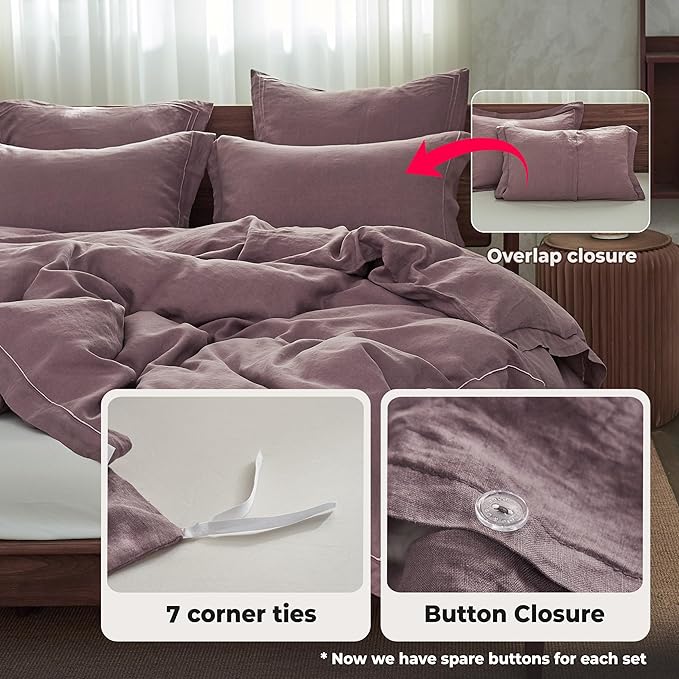 Simple&Opulence 100% Washed Linen Duvet Cover - Image 4