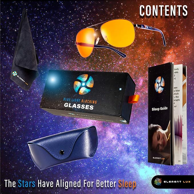 Blue Light Blocking Glasses Amber Lenses -For Better Sleep, Eye Strain Blocker - Image 7