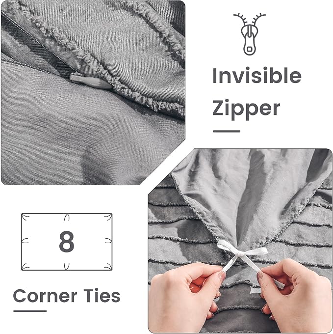 NEXHOME PRO Duvet Cover Queen, Soft and Lightweight 100% Washed Microfiber - Image 5