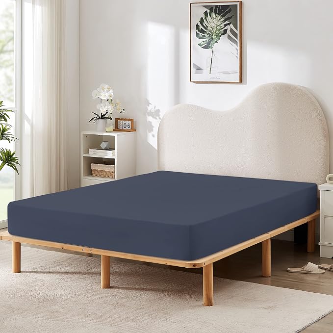 HBHLFZ King Fitted Sheet Only, Soft Breathable Bottom Sheet by HBHLFZLuxuryHomeLife