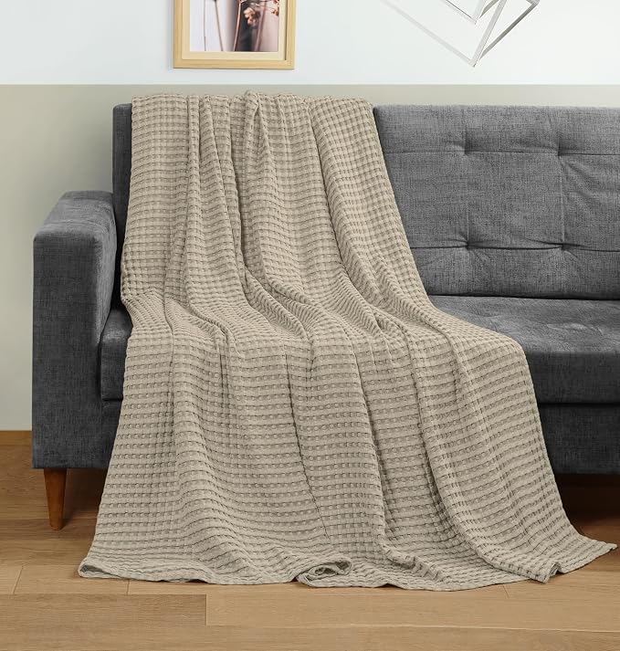 Utopia Bedding 100% Cotton Waffle Weave Blanket Full Size - Image 6