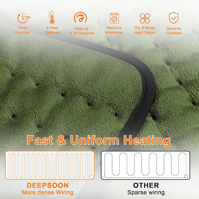 Deepsoon Heating Pad, Electric Heating Pads - Image 5